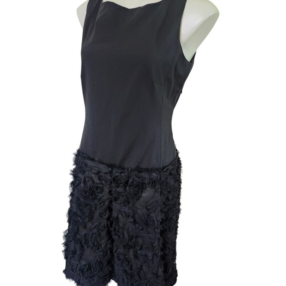 Piazza‎ Sempione Wool Shift Dress Sleeveless Drop Waist Fringe Hem Cocktail
